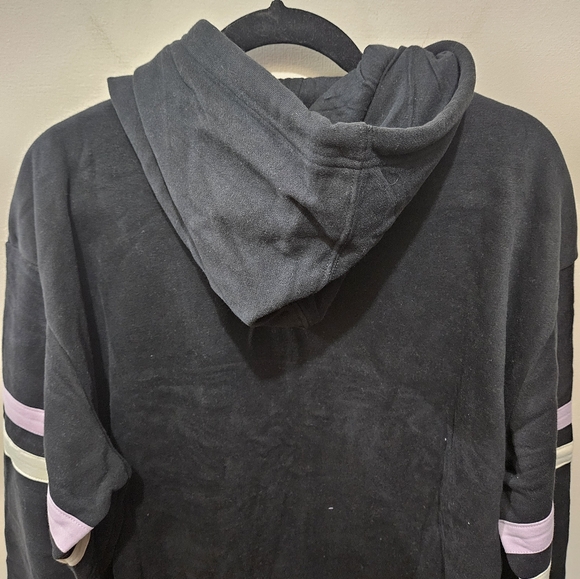 Russell Athletic Black Purple Heavy Fleece Lined Long Sweatshirt Hoodie XLarge - Picture 8 of 13